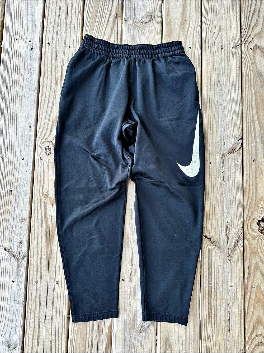 Nike Dri-Fit Big Swoosh Tapered Training Sweatpants (Black/White)